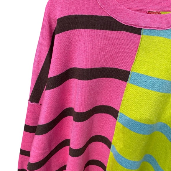 Free people Uptown Stripe Pullover Colorful Striped Oversized Sweater - Picture 3 of 6